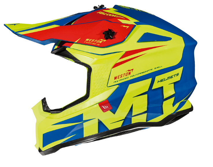 Шлем кроссовый MT Falcon Weston MX802, Gloss Fluo Yellow