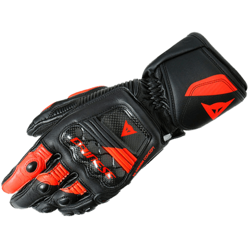 Перчатки кожаные Dainese Druid 3 Black-fluo-red