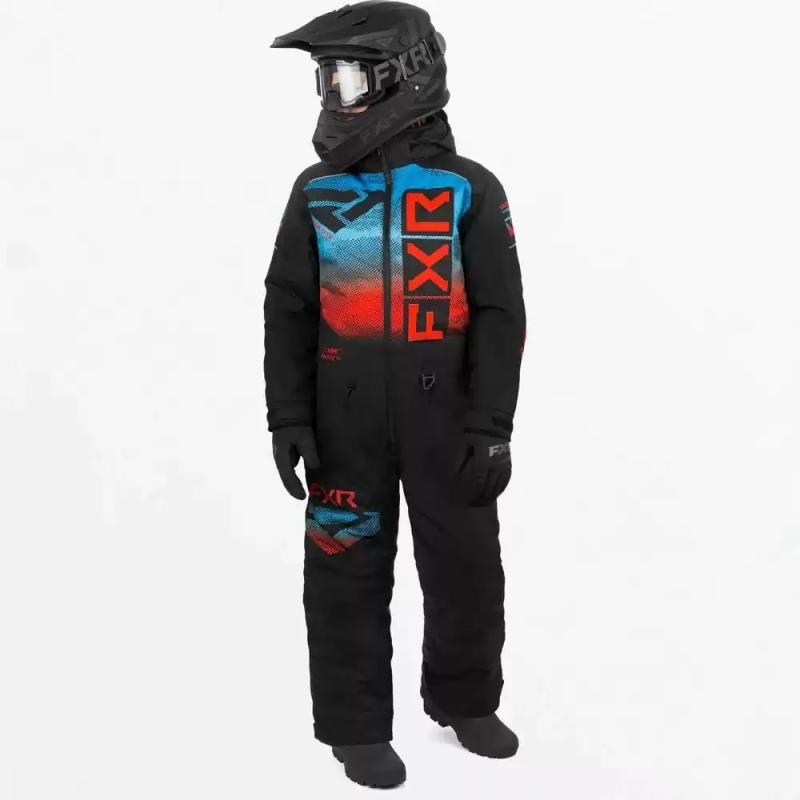 Комбинезон детский FXR Helium Monosuit 23 Black/Blue-Red Haze