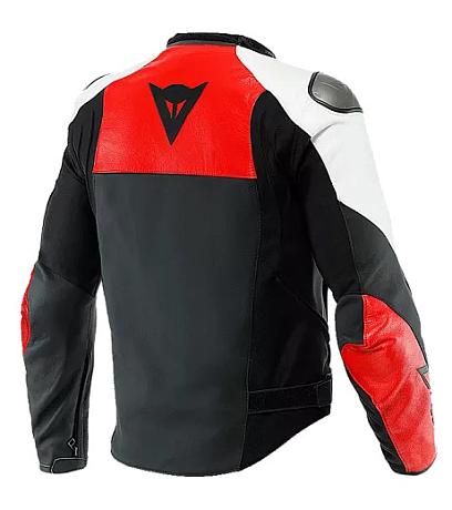 Куртка кожаная Dainese Sportiva 25A Blk-matt/lava-red/wht