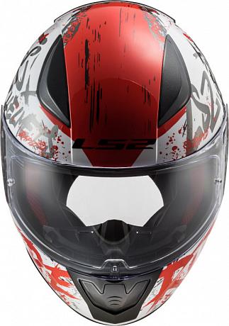 Шлем интеграл LS2 FF353 Rapid Naughty, бело-красный