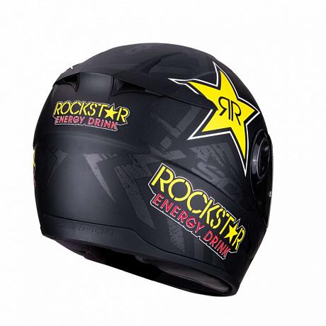Мотошлем Scorpion Exo-490 Rockstar, цвет Черный Матовый/Желтый/Красный