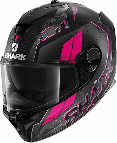 Мотошлем интеграл Shark Spartan GT Ryser Черный/Розовый M