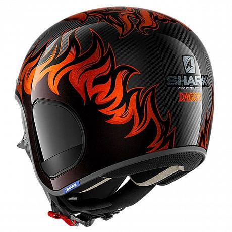 Шлем открытый Shark S-Drak Carbon dagon черный-оранжевый