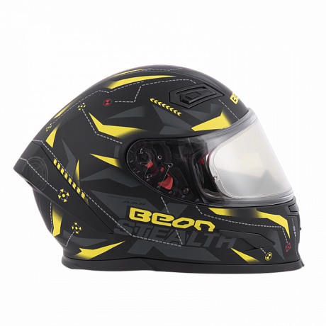Шлем Beon B-503 matt black/yellow