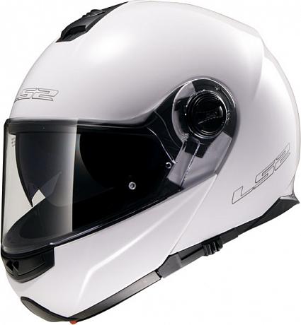 Снегоходный шлем модуляр с электростеклом LS2 FF325 Strobe Electric Snow White L