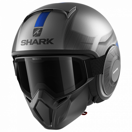 Шлем открытый Shark Street Drak Tribute Rm Mat Grey/Blue M