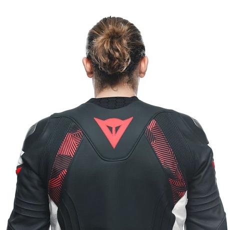 Мотокуртка кожаная Dainese Avro 5 Black/red-lava/white 48