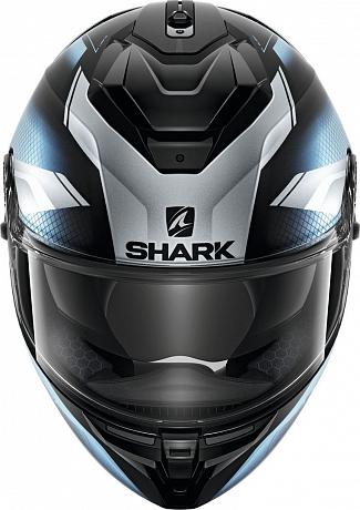 Шлем интеграл Shark Spartan GT Elgen Mat черный-голубой