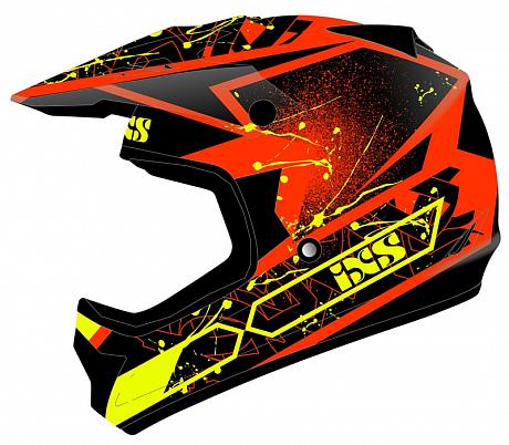 Кроссовый шлем IXS HX 361 2.0, чёрный/красный/жёлтый